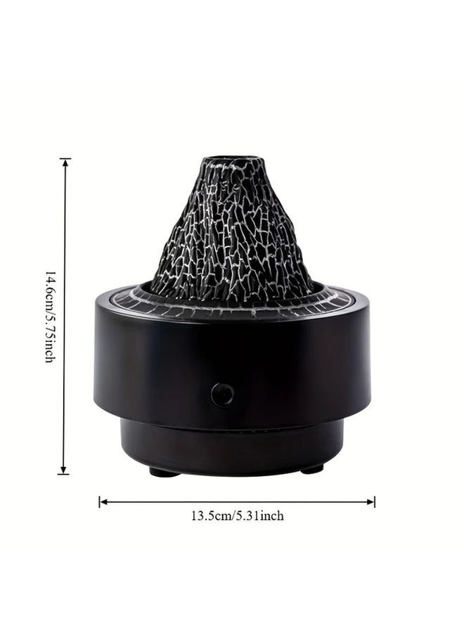 Black Humidifier With Flame Effect Large Mist Spray For Home Relaxation Decor - Image 3